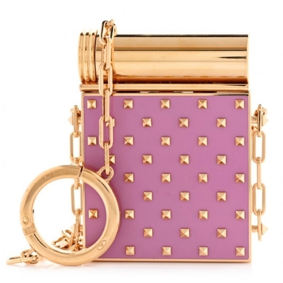 VALENTINO GARAVANI Rockstud Lipstick Holder Minaudiere Pink